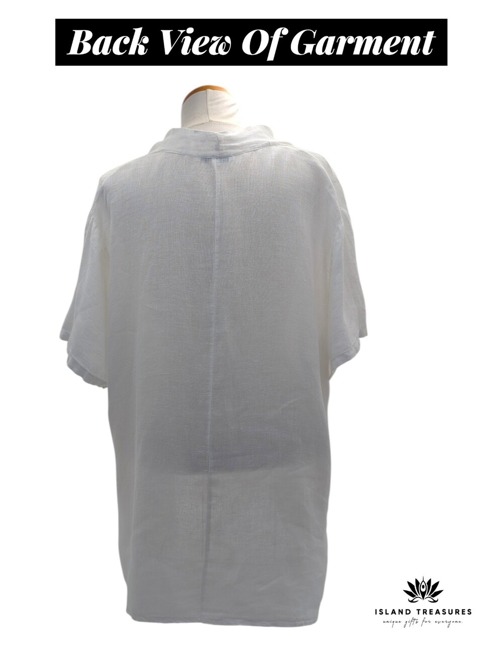 Tempo Paris Size M White 100% Italian Linen One Button Kimono Tunic Blouse Top - Picture 11 of 14